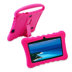 Tablet dětský s uchem 7" silikonové pouzdro 1G/16GB Android růžový(3)