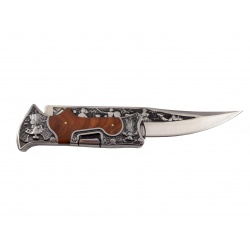 Lovecký nůž zavírací rosewood Diablo s nylonovým pouzdrem (1)