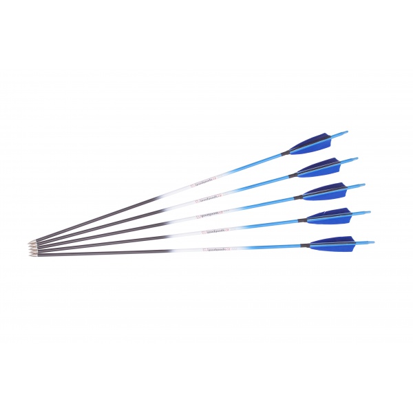 Goodgoods modrý karbonový šíp do luku 32" průměr 7 mm krocaní peří Goodgoods modrý karbonový šíp do luku 32" průměr 7 mm krocaní peří