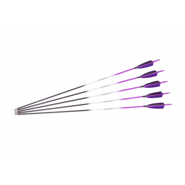 Goodgoods fialový karbonový šíp do luku 30" průměr 7 mm krocaní peří Goodgoods fialový karbonový šíp do luku 30" průměr 7 mm krocaní peří