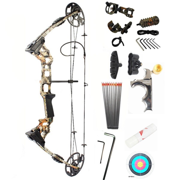 Nastavitelný kladkový luk Dreamer Camo 20-70 lbs s bohatým příslušenstvím Nastavitelný kladkový luk Dreamer Camo 20-70 lbs s bohatým příslušenstvím