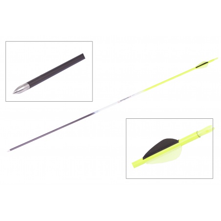 Goodgoods žlutý karbonový šíp do luku 28" průměr 6 mm plastové letky
