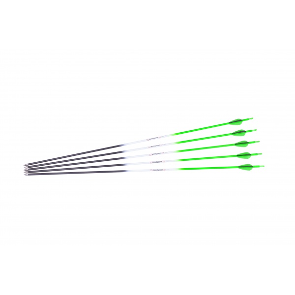 Goodgoods zelený karbonový šíp do luku 30" průměr 6 mm plastové letky