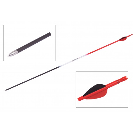 Goodgoods červený karbonový šíp do luku 32" průměr 6 mm plastové letky