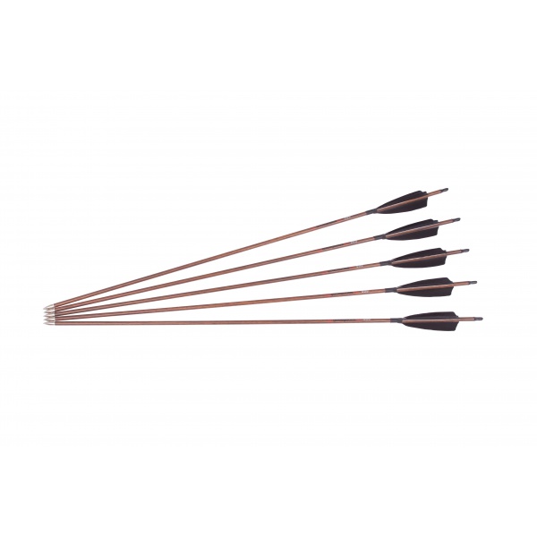 Goodgoods karbonový šíp do luku v dekoru dřeva 28" průměr 7 mm krocaní peří