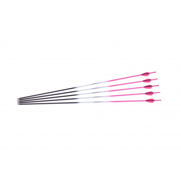 Goodgoods růžový karbonový šíp do luku 30" průměr 6 mm plastové letky