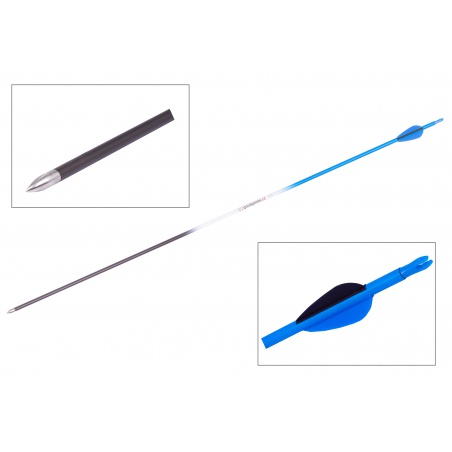 Goodgoods modrý karbonový šíp do luku 32" průměr 6 mm plastové letky