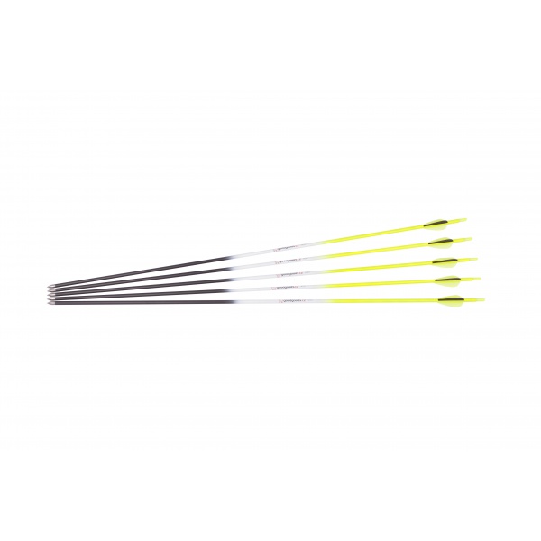 Goodgoods žlutý karbonový šíp do luku 32" průměr 6 mm plastové letky