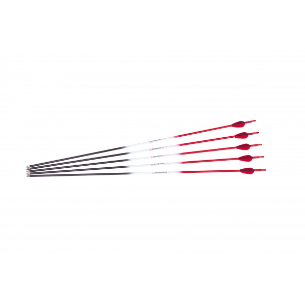 Goodgoods červený karbonový šíp do luku 30" průměr 6 mm plastové letky