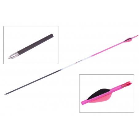 Goodgoods růžový karbonový šíp do luku 30" průměr 6 mm plastové letky