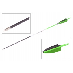 Goodgoods zelený karbonový šíp do luku 32" průměr 7 mm krocaní peří