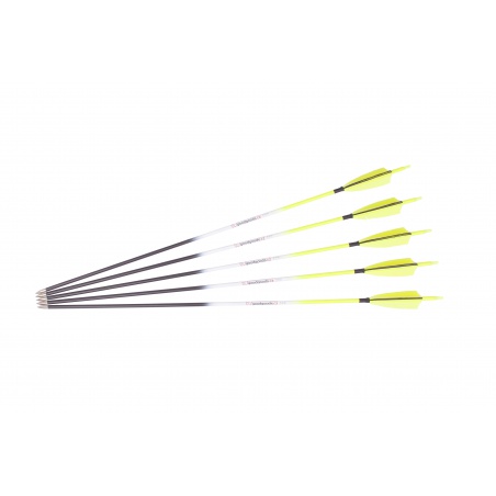 Goodgoods žlutý karbonový šíp do luku 30" průměr 7 mm krocaní peří