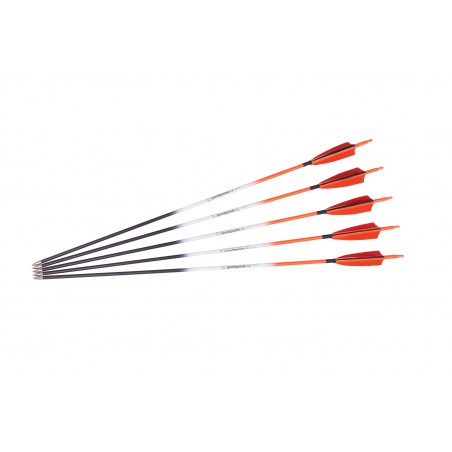 Goodgoods oranžový karbonový šíp do luku 28" průměr 7 mm krocaní peří