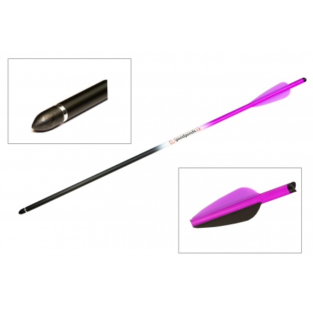 Šíp karbonový 20" do kuše s výměnným hrotem 9mm x 50,8cm fialový