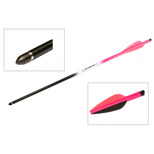 22 Carbon Crossbow Arrow with Replaceable Tip 9 mm x 55,8 cm Pink