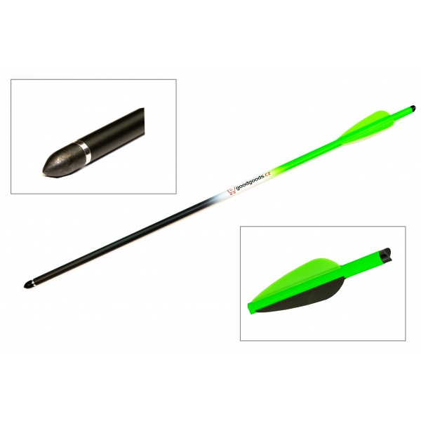 18 Carbon Crossbow Arrow with Replaceable Tip 9 mm x 47,5 cm Green