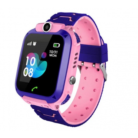 Telefonní dětské hodinky SIM LBS růžové voděodolné  (1)