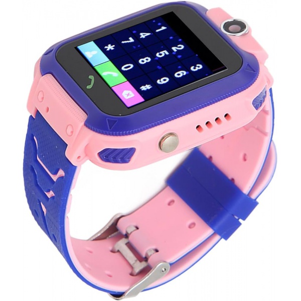 Telefonní dětské hodinky SIM LBS růžové voděodolné  (1)