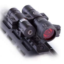 Taktická svítilna s červeným laserem 90lm na 22mm(4)