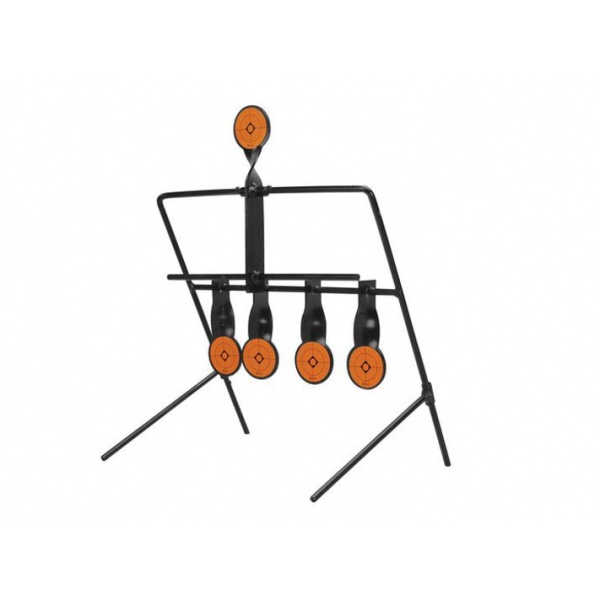 Otočný kovový střelecký terč se 4+1 terčíky