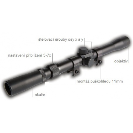 Puškohled 3-7x20