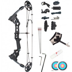 Nastavitelný kladkový luk Dreamer Black 20-70 lbs s kompletním příslušenstvím 30"