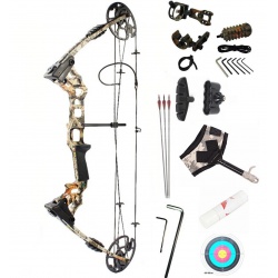 Nastavitelný kladkový luk Dreamer Camo 20-70 lbs s kompletním příslušenstvím 30"