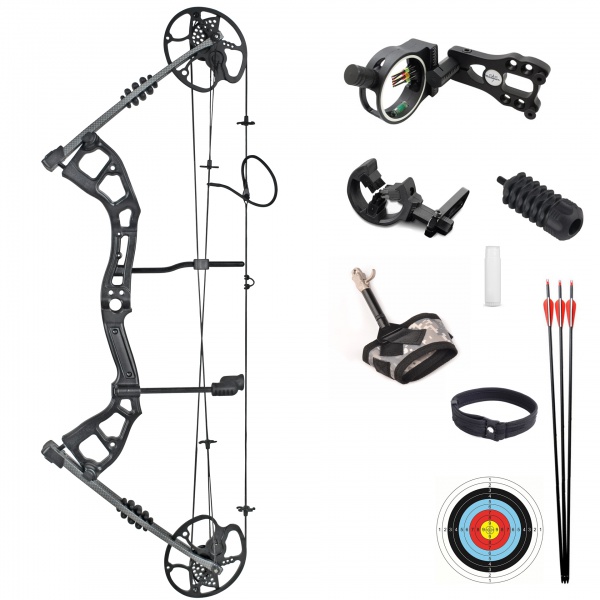 Nastavitelný kladkový luk Wings Black 1-70 lbs set