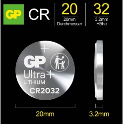 Lithiová knoflíková baterie GP Ultra+ CR2032 3V 