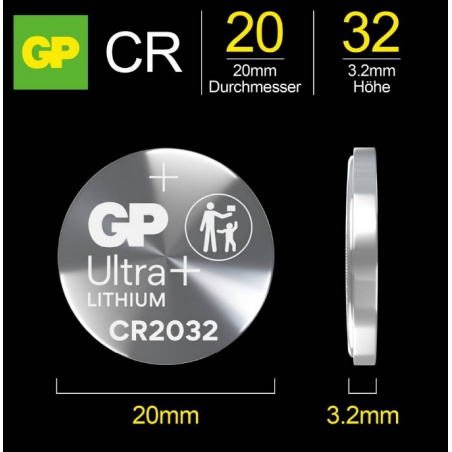 Lithiová knoflíková baterie GP Ultra+ CR2032 3V 
