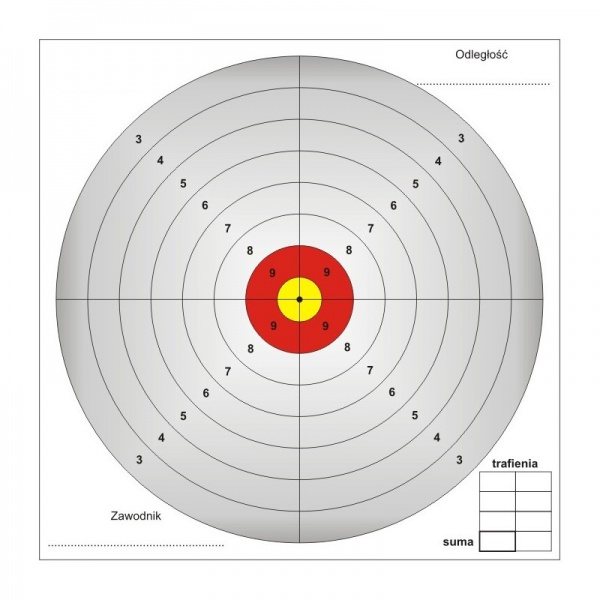 Kontrastní černobílý terč papírový 14x14 cm 100 ks