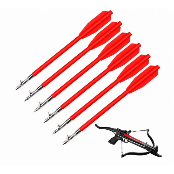 Šipky harpuna do kuše 6 mm x 18 cm 12 ks 6,8" 