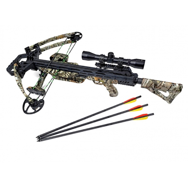 Kuše kladková Dark Dragon Camo 150 lbs + kušohled 4x32