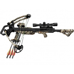 Kuše kladková Dark Dragon Camo 150 lbs + kušohled 4x32 (1)