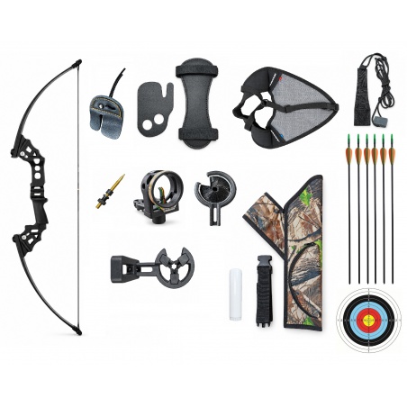 Skládací dlouhý luk Marlin Black 40 lbs 51" set s bohatým příslušenstvím