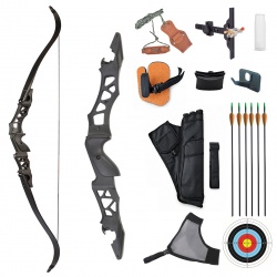 Skládací reflexní luk 30 lbs Eagle Black 60" s bohatým příslušenstvím