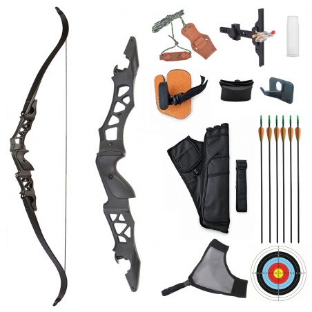 Skládací reflexní luk 30 lbs Eagle Black 60" s bohatým příslušenstvím