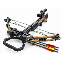 Kuše kladková Brave Camo 160 lbs + kušohled 4x32(2)