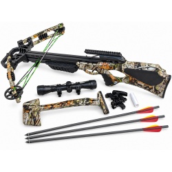 Kuše kladková Brave Camo 160 lbs + kušohled 4x32