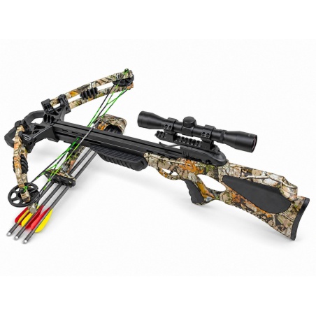 Kuše kladková Brave Camo 160 lbs + kušohled 4x32